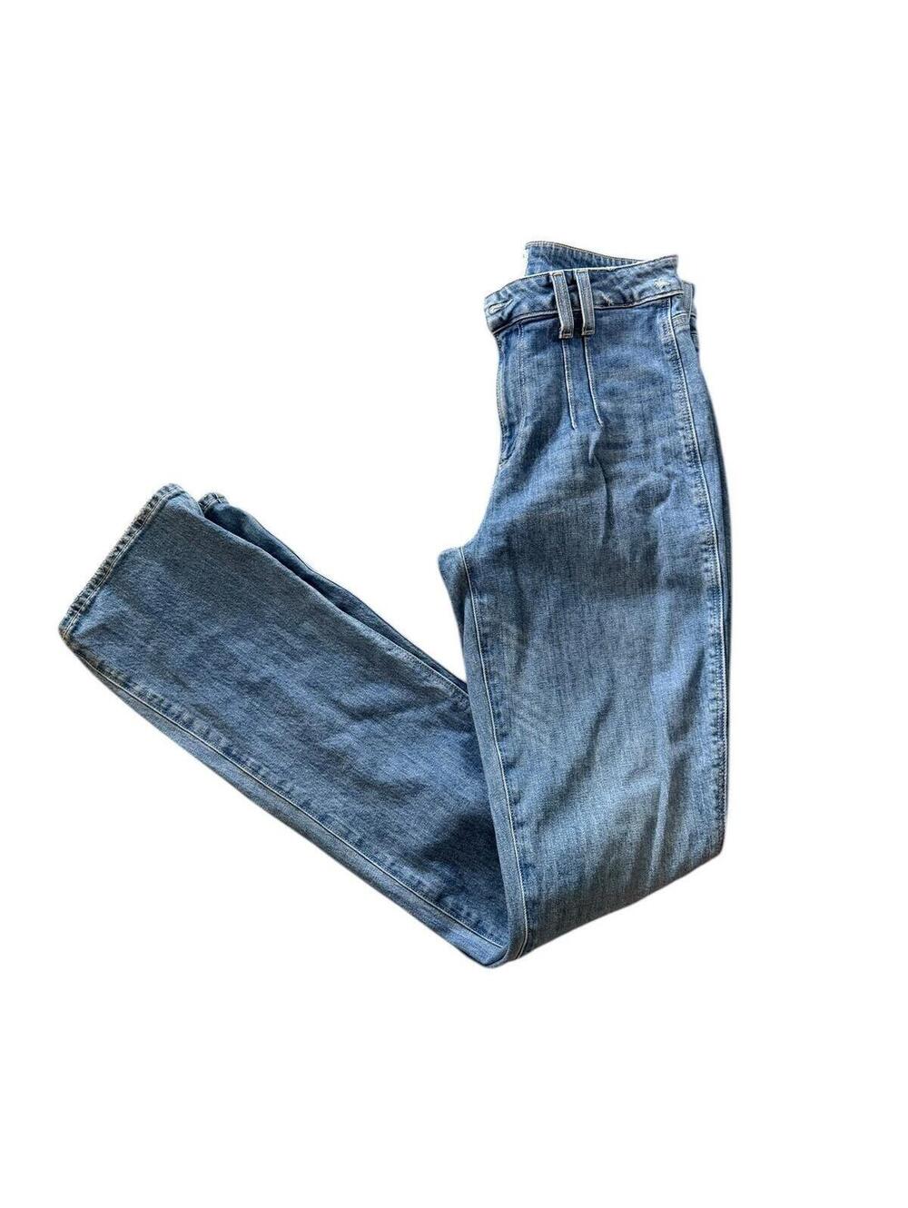 Paige High Rise Manhattan Bootcut Pleated Jeans Size 29